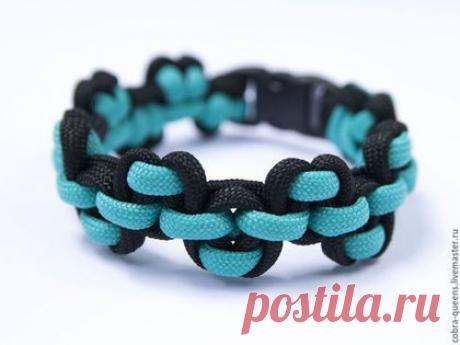 &quot;Бирюзовый след&quot; браслет из паракорда - плетеный браслет, подарок девушке, подарок женщине