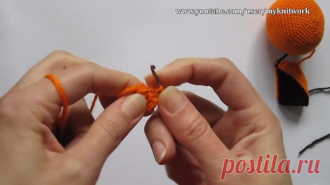 Вязание крючком. Игрушка Тигр. Crochet Tiger. Часть 3