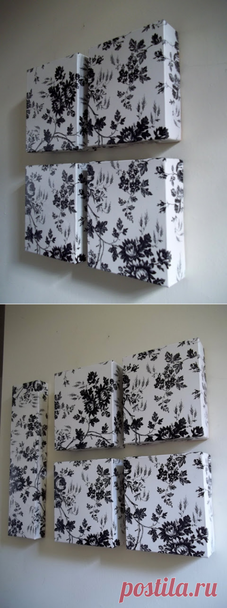 Ahhh Mom!: Dollar Tree Contact Paper and Used Boxes Wall Art