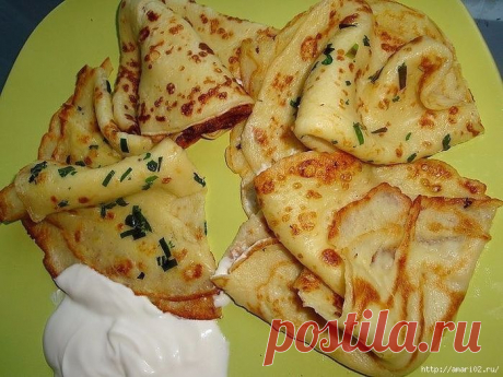 БЛИНЫ НА ВАРЁНОМ КАРТОФЕЛЕ С ЧЕСНОКОМ