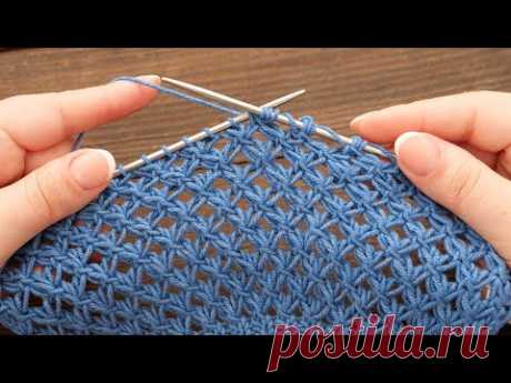 Ажурный узор «Мотыльки» спицами 🦋 knitting pattern