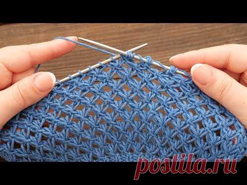 Ажурный узор «Мотыльки» спицами 🦋 knitting pattern