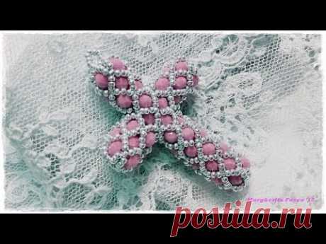Tutorial perline: come fare una croce con perline e cristalli (bicono swarovski o cipollotti)
