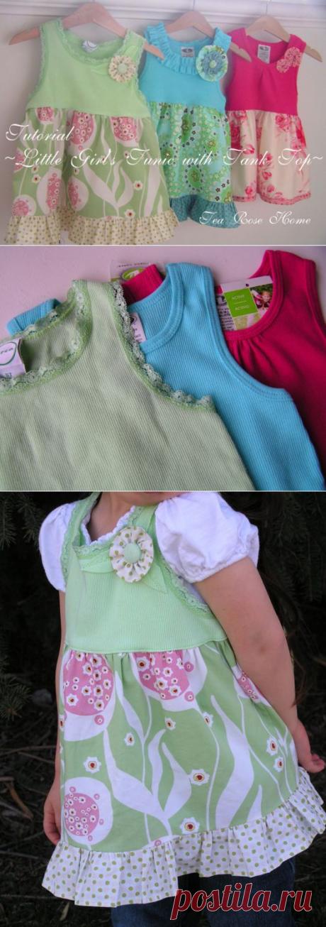 Превращаем детскую майку в платье
