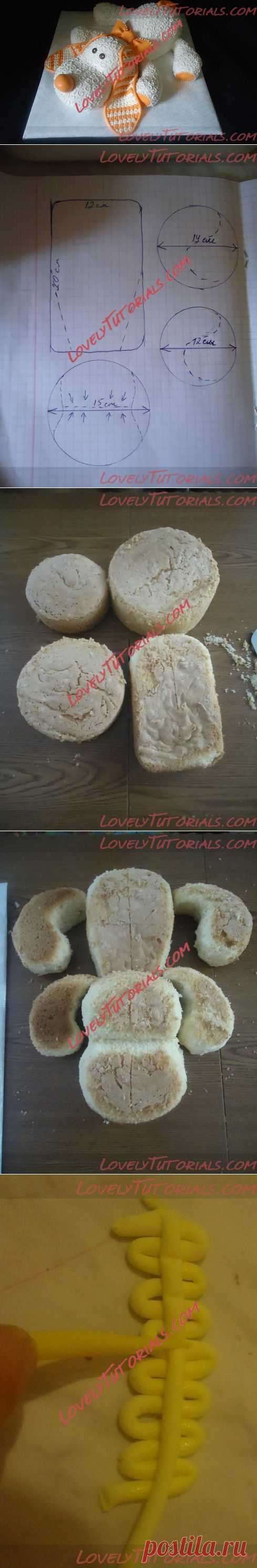 МК торт "Плюшевая собачка" -Carved Plush Dog cake tutorial - Мастер-классы по украшению тортов Cake Decorating Tutorials (How To's) Tortas Paso a Paso