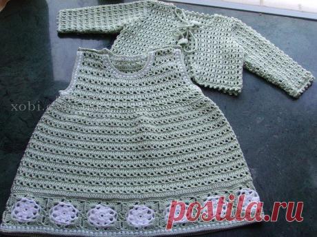 Вязание: комплект на девочку: сарафан и болеро