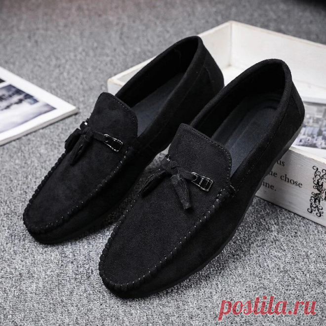 Men Tassel Decor Comfy Synthetic Suede Slip-on Casual Loafers - US$35.04