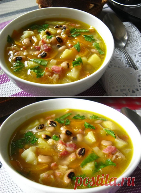 Фасолевый суп с копченой грудинкой ⋆ Кулинарная страничка