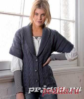Вяжем на спицах жакет с коротким рукавом