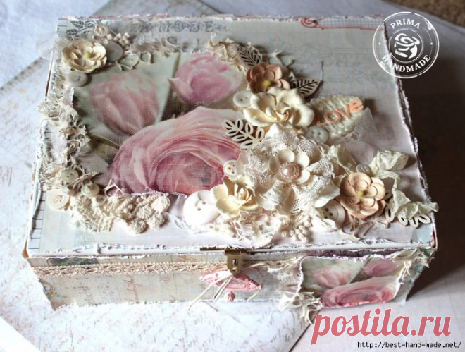 Романтическая скрап-шкатулка в стиле шебби шик от Juliana - I Luv Vintage Scrap.