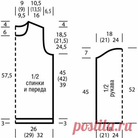Удлинённый свитер, связанный простым узором (Вязание спицами) – Журнал Вдохновение Рукодельницы