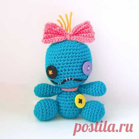 PDF Кукла Скрамп крючком. FREE crochet pattern; Аmigurumi doll patterns. Амигуруми схемы и описания на русском. Вязаные игрушки и поделки своими руками #amimore - кукла из мультфильма Лило и Стич, куколка.