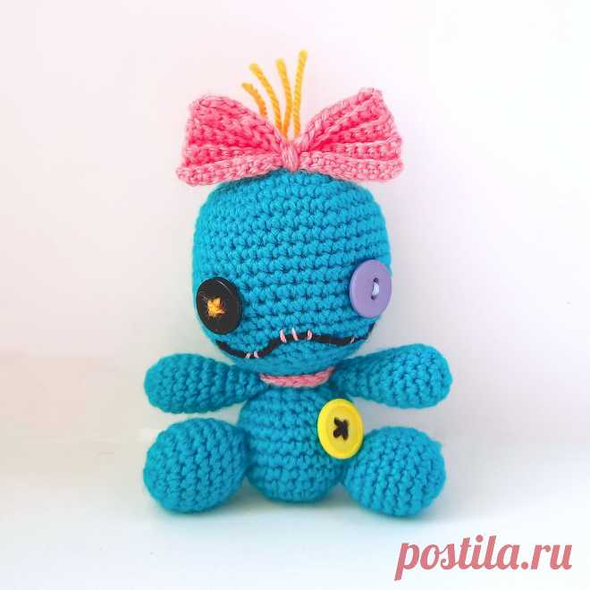 PDF Кукла Скрамп крючком. FREE crochet pattern; Аmigurumi doll patterns. Амигуруми схемы и описания на русском. Вязаные игрушки и поделки своими руками #amimore - кукла из мультфильма Лило и Стич, куколка.