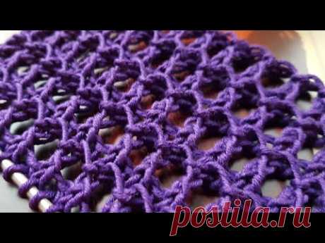 Вяжем филигранный сетчатый узор 👏📌 knitting pattern.