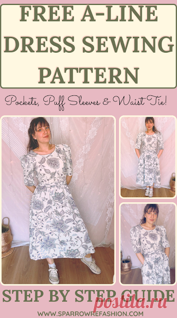 How to Sew a Flattering A-Line Dress with Pockets - Sparrow Refashion: A Blog for Sewing Lovers and DIY Enthusiasts