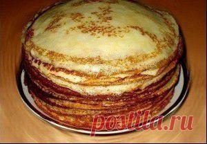 Бабушкины тонкие блины на молоке