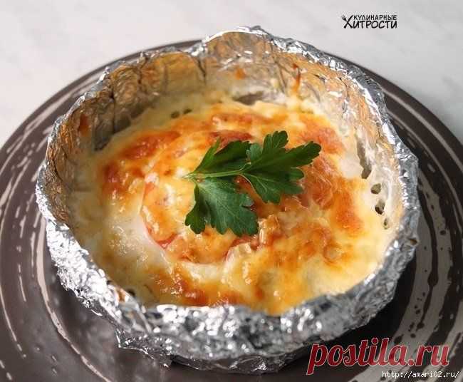 КУРИНОЕ ФИЛЕ С КАРТОФЕЛЕМ, ЗАПЕЧЁННОЕ В КОКОТНИЦАХ ИЗ ФОЛЬГИ