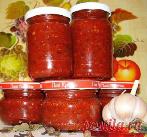 Аджика с яблоками на зиму - рецепт приготовления