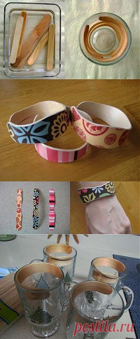 браслет из палочек от мороженного