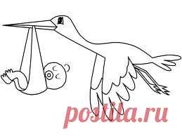 раскраска аист с ребенком - Поиск в Google