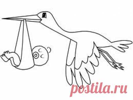 раскраска аист с ребенком - Поиск в Google