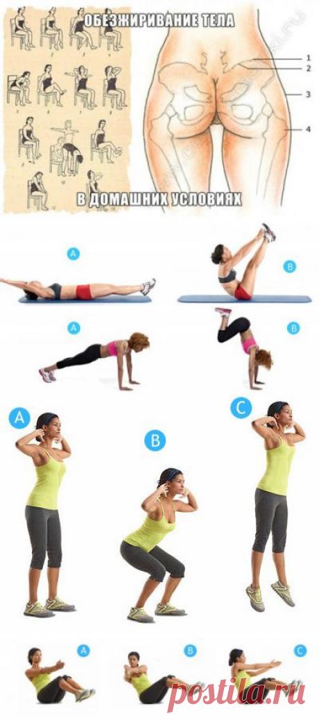 Эффективная система упражнений для обезжиривания тела. | Мамам, женщинам, бабушкам и очень любознательным.