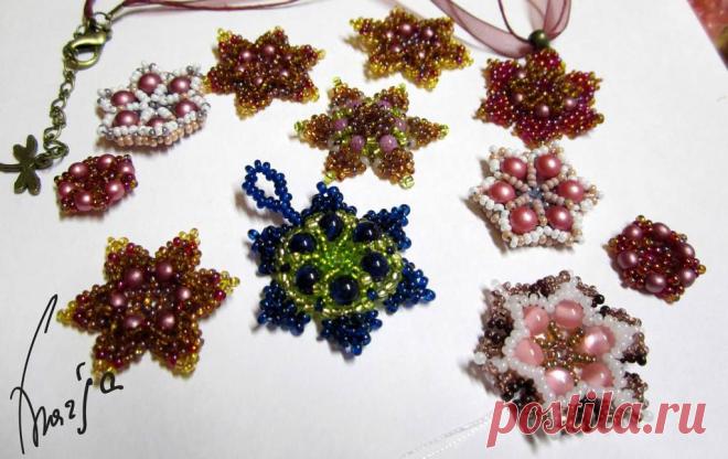 Кулончики из бисера и бусин. МК