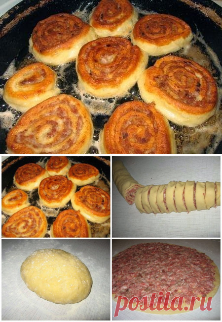 Лучшие кулинарные рецепты: ШАНЕЖКИ С МЯСОМ