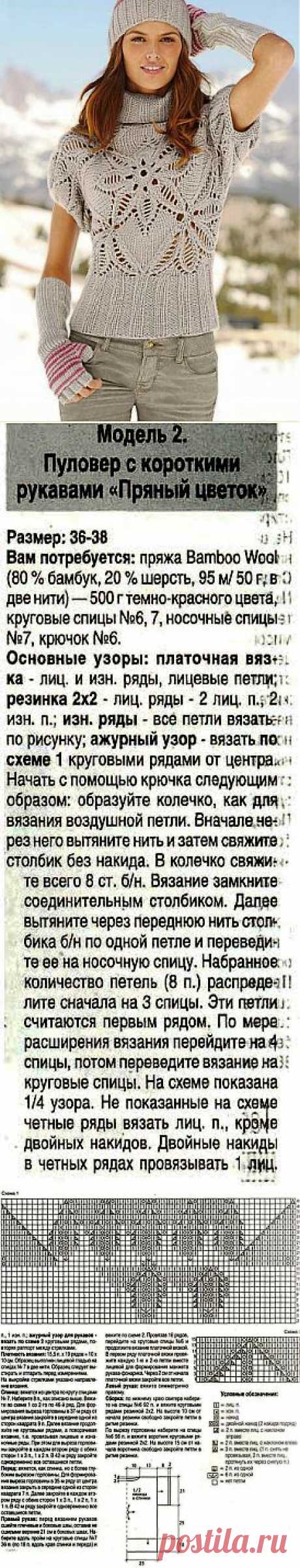 Схема вязания ажурного пуловера спицами - описание | Схемы вязания