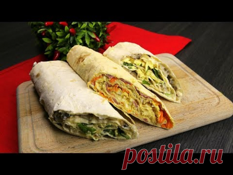 ТОП-3 НАЧИНКИ ДЛЯ ЛАВАША | БЮДЖЕТНАЯ ЗАКУСКА