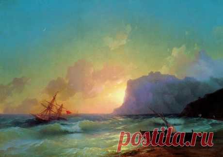 Море. Коктебель 1853 82,5х118. Иван Константинович Айвазовский. Ivan Ayvazovsky.   |   Pinterest • Всемирный каталог идей