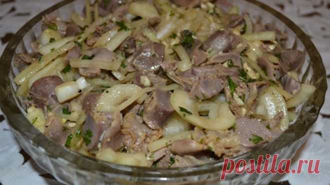 Маринованные куриные желудки.Вкусная закуска.