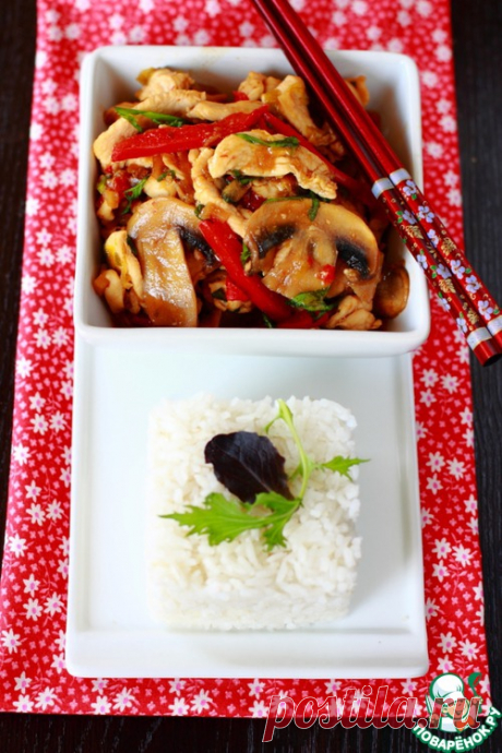 Стир-фрай из курицы с грибами – кулинарный рецепт
