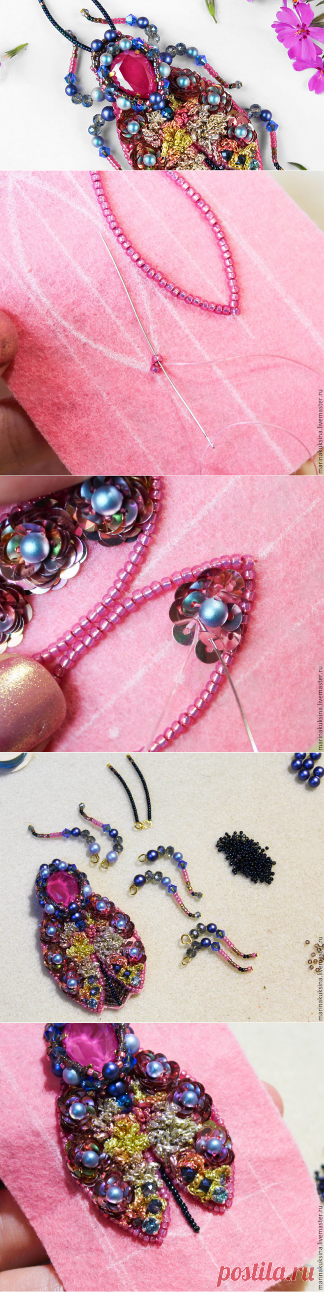 Создаем брошь жучка «Цветочник». Часть 1 - Ярмарка Мастеров - ручная работа, handmade