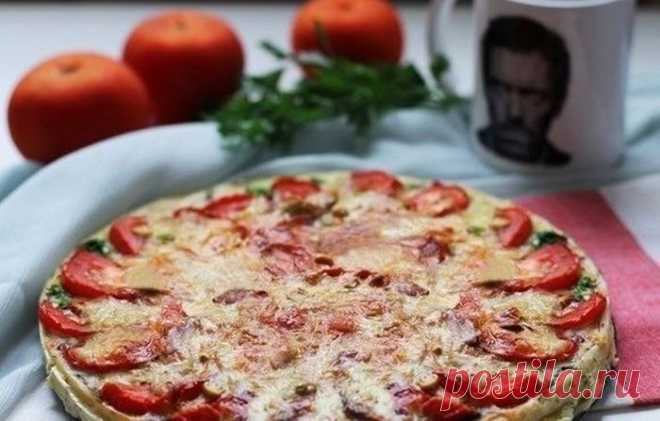 Киш с грибами и помидорами