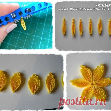 Making crimped #quilling #flower #petals with #lego :-D