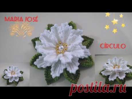 Flor em crochê com Maria José.