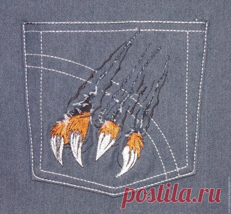 Купить Фартук "Сила льва" - тёмно-синий, фартук, фартук для кухни, фартук ручной работы