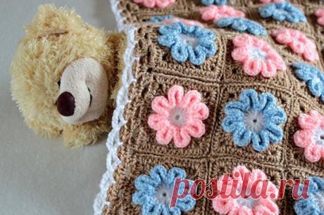 ЦВЕТОЧНЫЙ ПЛЕД. МАСТЕР-КЛАСС МОТИВА - Nebka.Ru