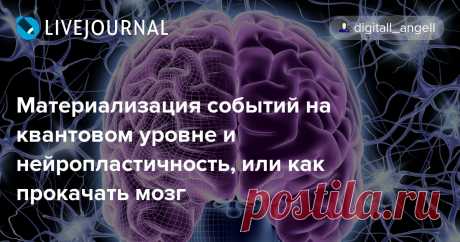 Материализация событий на квантовом уровне и нейропластичность, или как прокачать мозг Старость начинается с того момента, когда человек перестает учиться (с) Текст отсюда в дополнение ко вчерашнему посту Реинкарнация, квантовый суперкомпьютер Сознания и сборка аспектов в многомерности Доктор Джо Диспенза (Joe Dispenza) стал одним из первых, кто начал исследовать влияние сознания на…