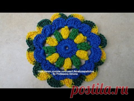 Passo a passo Flor Seleção Circulo em Crochê