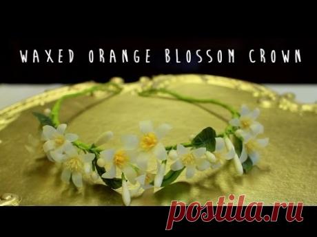 Waxed Orange Blossom Crepe Paper Crown - YouTube