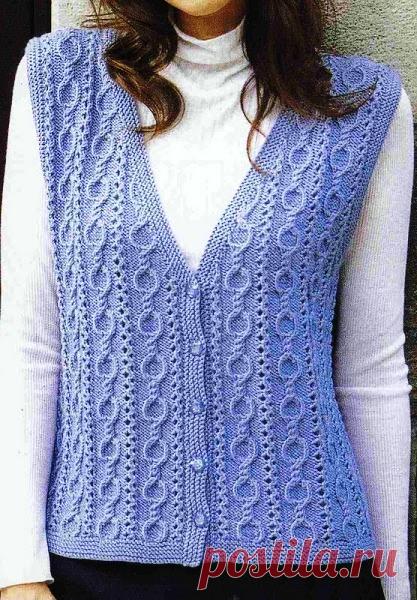 Четыре жилета спицами.