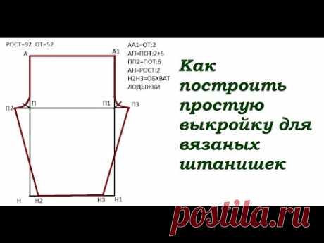 Как построить простую выкройку для вязаных штанишек?