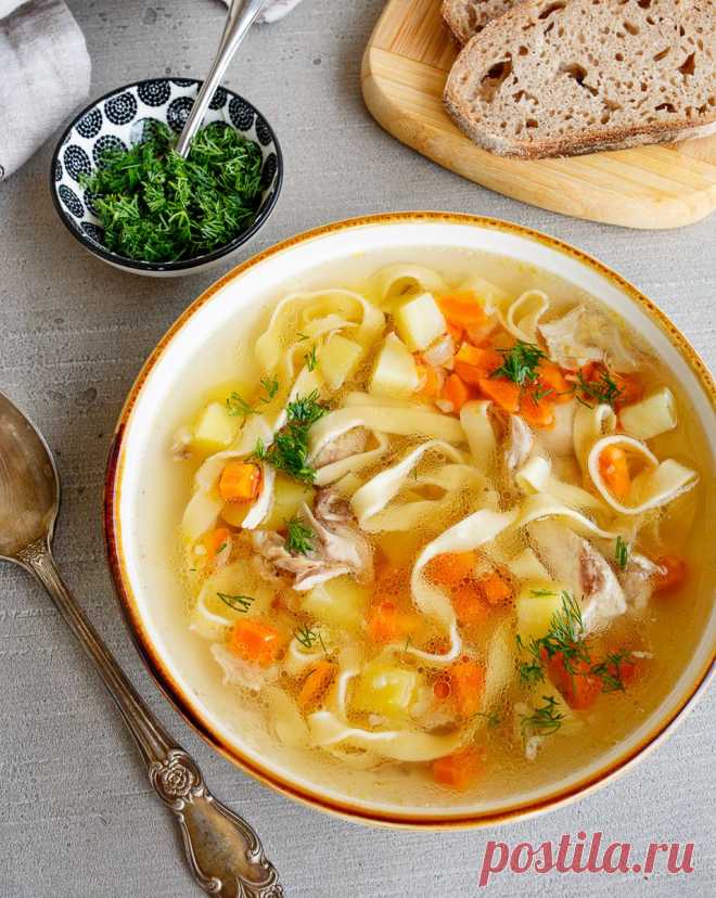 Куриный суп с домашней лапшой на Вкусном Блоге Куриный суп с домашней лапшой - вкусные проверенные рецепты, подбор рецептов по продуктам, консультации шеф-повара, пошаговые фото, списки покупок на VkusnyBlog.Ru