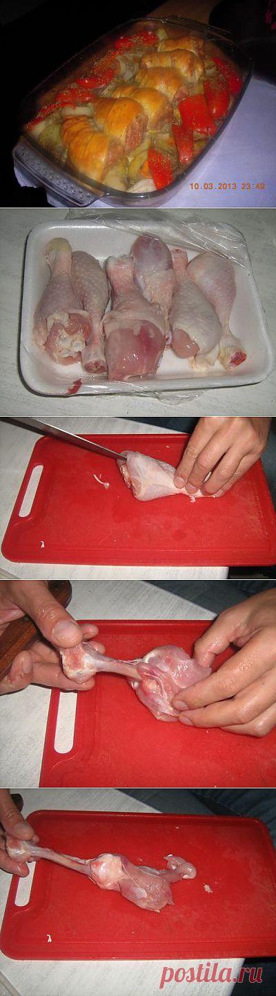 Куриные ножки загорают на картошке | 4vkusa.ru