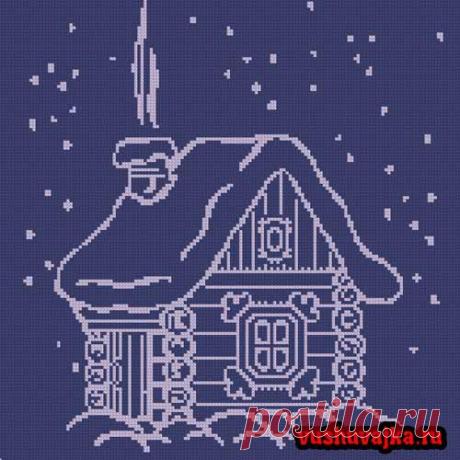 Вышивка &quot;Домик&quot;. Рубрика &quot;Монохромная вышивка&quot;