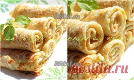 Рецепт заварных блинов на молоке с сыром