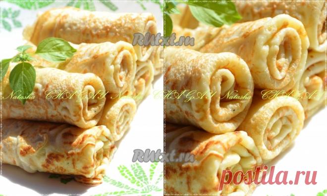 Рецепт заварных блинов на молоке с сыром