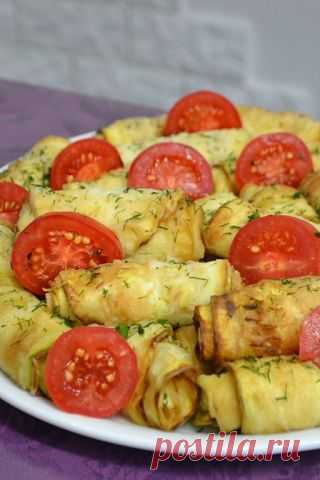 Жареные кабачки с начинкой